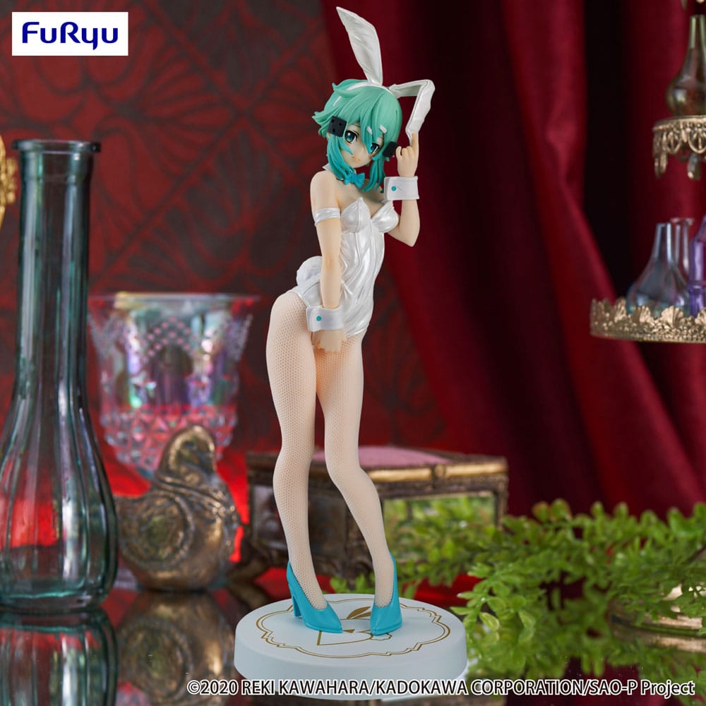 Sword Art Online BiCute Bunnies PVC Statue – Sinon White Pearl Ver. 28 cm | Gedetailleerde Anime Figurine