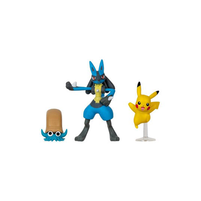 Pokémon Battle Figure Set Figure 3-Pack Pikachu, Omanyte, Lucario