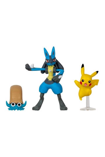 Pokémon Battle Figure Set Figure 3-Pack Pikachu, Omanyte, Lucario