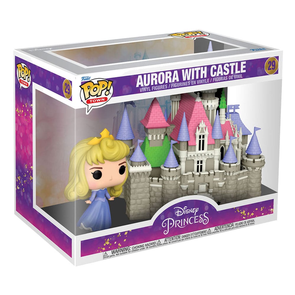 Disney : Princesse ultime POP ! Figurine en vinyle Town Aurora &amp; Castle (La Belle au bois dormant) 9 cm