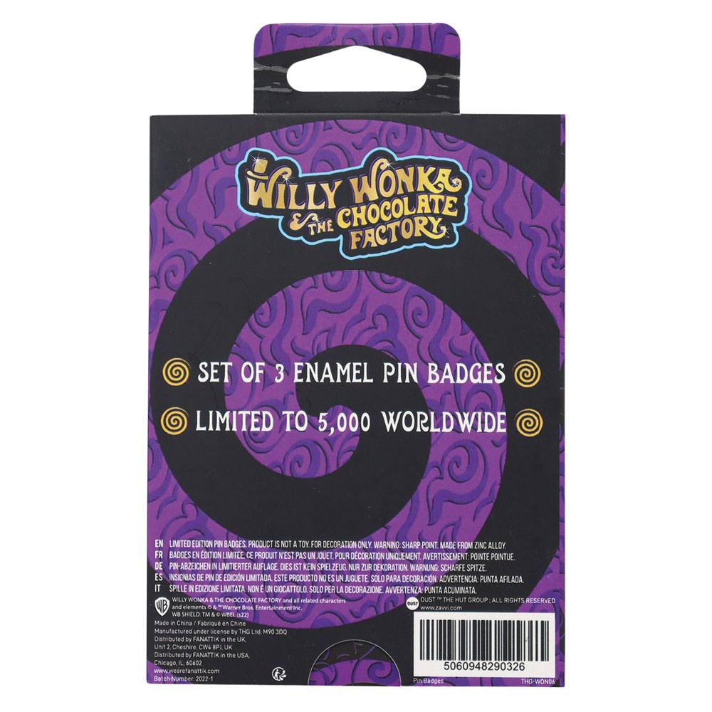 Willy Wonka &amp; the Chocolate Factory Pin Badge Set Édition Limitée