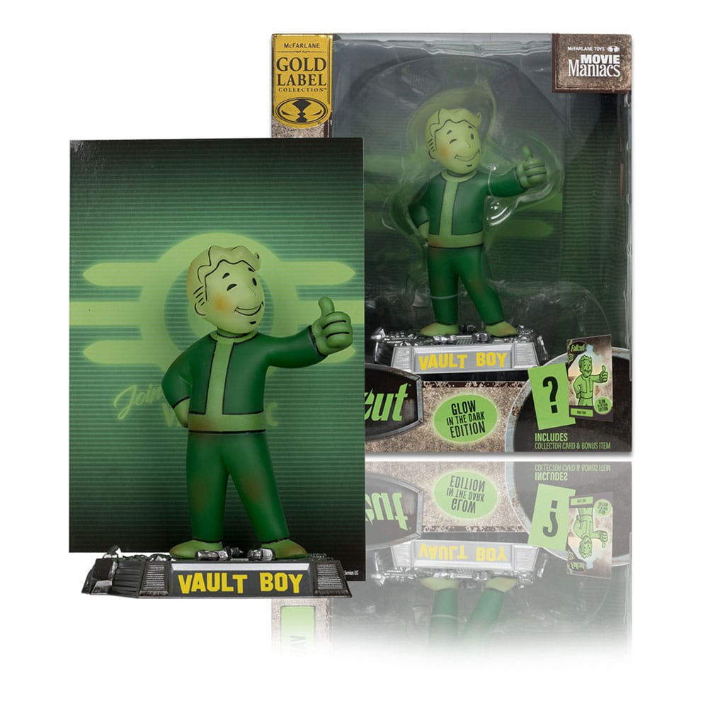 Fallout Movie Maniacs PVC Statue – Vault Boy 13 cm | Glow In The Dark Collectible