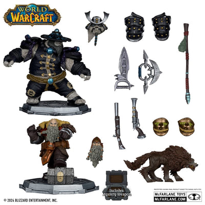 World of Warcraft PVC Statue 2-Pack 1/12 Dwarf Hunter: Beast Master & Pandaren: Monk (Gold Label) 15 cm